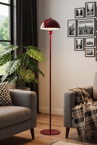 Modena Retro Bordo Metal Başlıklı Tek Ayaklı Lambader